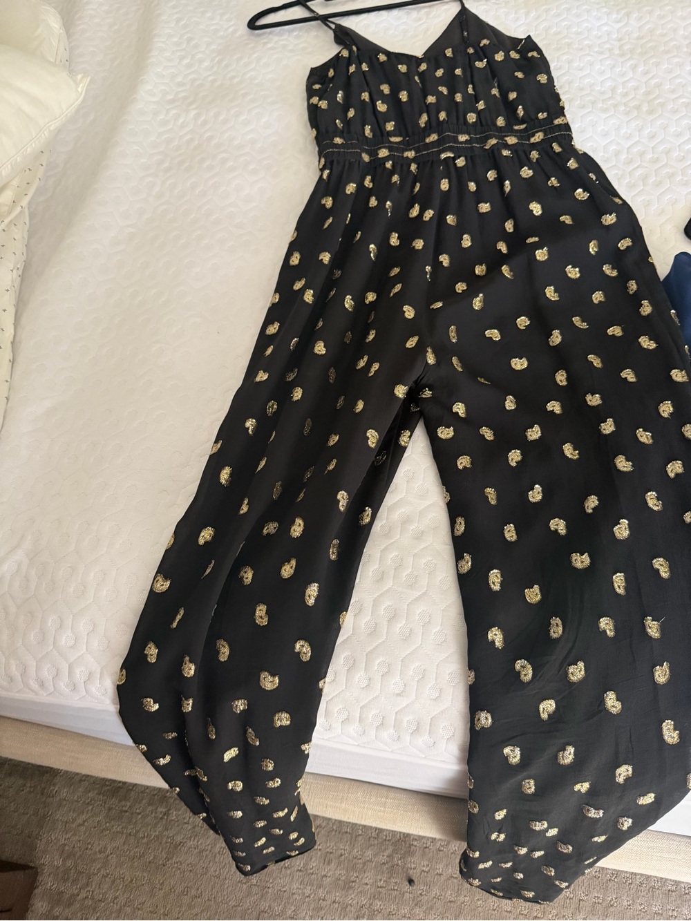 10 Crosby Derek Lam Black Jumpsuit with Gold Dot Motif